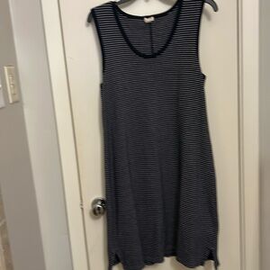 Navy and white cotton tank dress